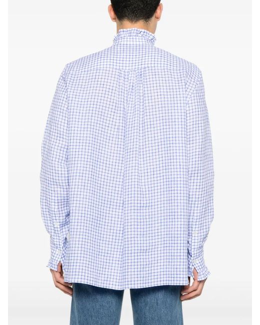 Valentino Garavani White Check-Pattern Shirt for men