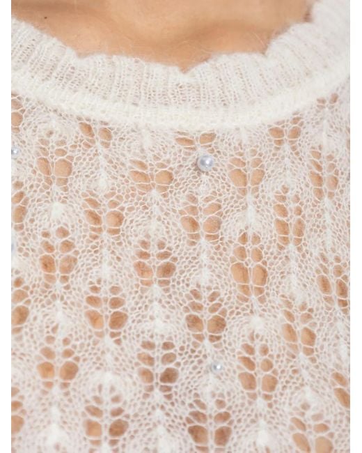 Munthe White Wool-Blend Knitted Top