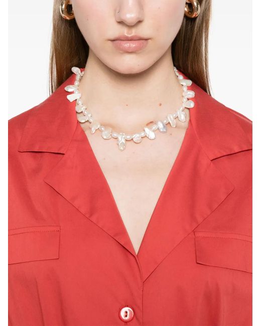 Liu Jo Red Shirt-Style Mini Dress