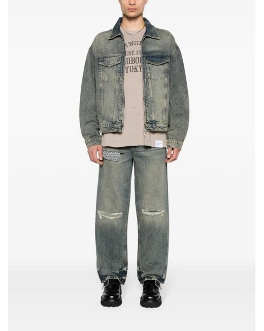Represent Gray R4 Washed-Denim Jacket for men