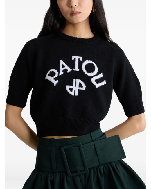 Patou Black Pullover Mit Logo-Stickerei