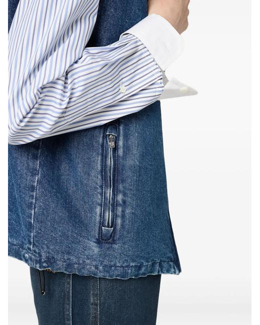 Miu Miu Blue Cashmere Denim Blouson Vest