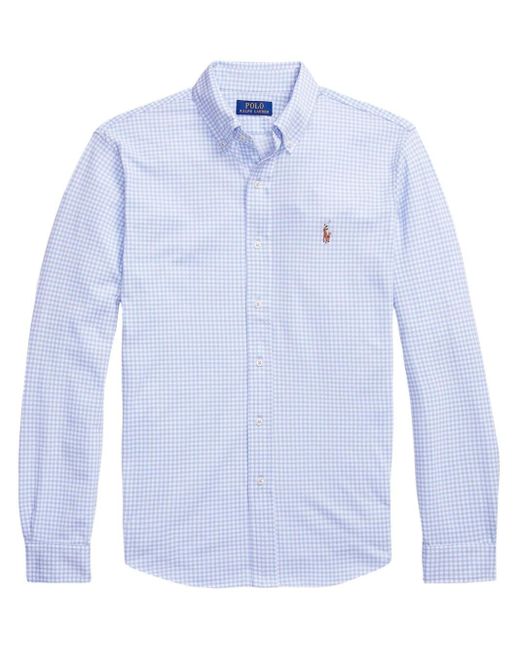 Polo Ralph Lauren Button-down Mesh Overhemd Met Gingham Ruit in het Blue voor heren