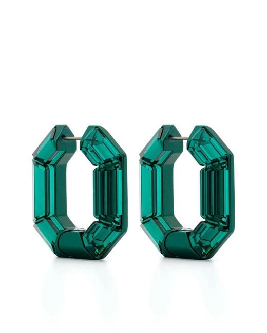 Créoles Lucent Swarovski en coloris Green