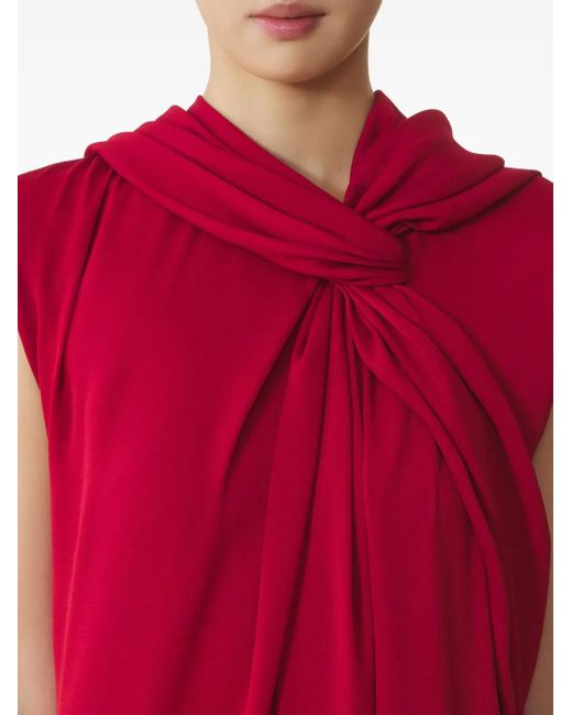 Lanvin Gedrapeerde Maxi-Jurk in het Red