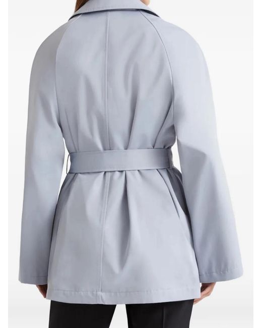 Marella White Belted Double-Breasted Jacket