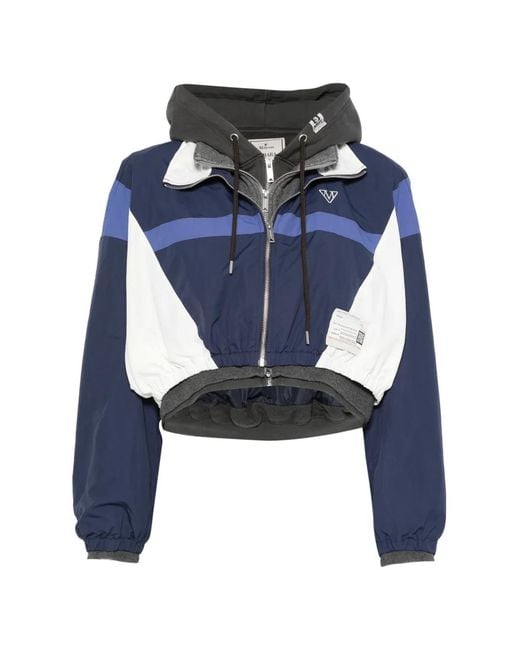 Maison Mihara Yasuhiro Blue Panelled Layered-Effect Jacket