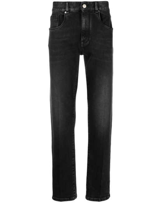 Fendi Tapered-Jeans mit Stone-Wash-Effekt in Black für Herren
