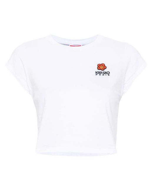 Camiseta con logo bordado KENZO de color White