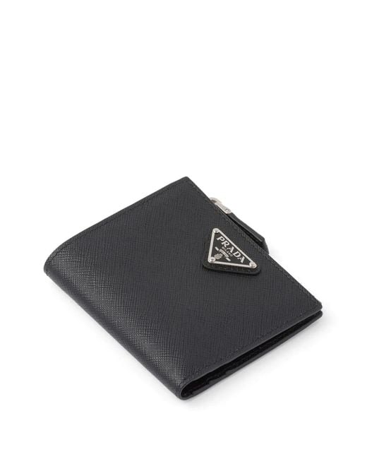 Prada Black Re-Nylon Small Nylon And Leather Wallet for men