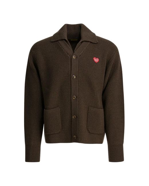 Human Made Brown Spread-Collar Button-Up Cardigan for men