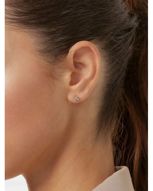 VEYNOU White 14Kt Fleur Diamond Stud Earrings