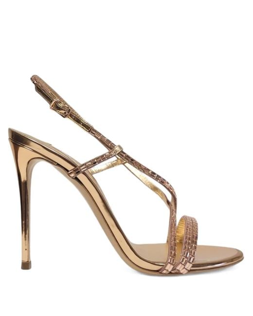 Casadei ビジュートリム スリングバックサンダル 100mm Metallic