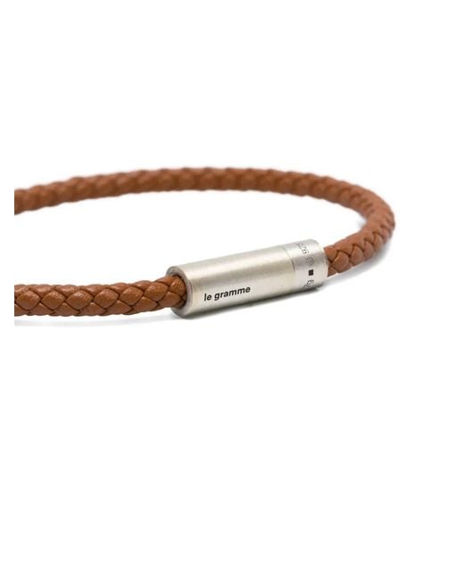 Le Gramme White 7G Leather Cable Bracelet