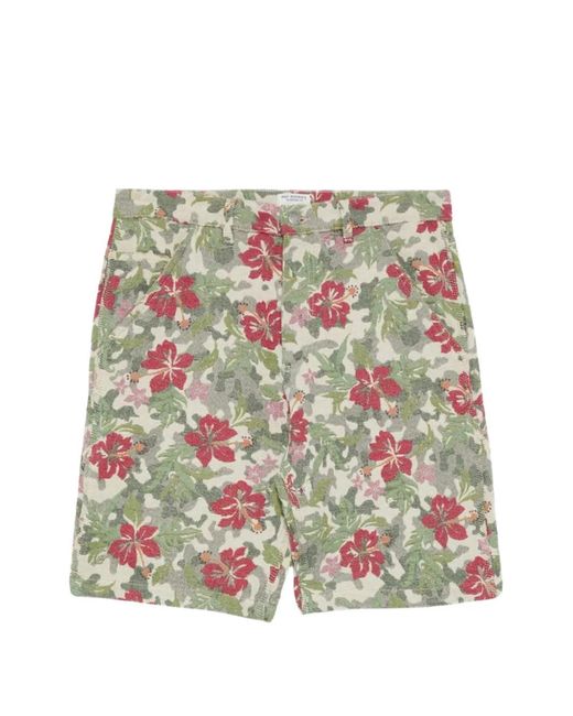Roy Rogers White Floral-Jacquard Shorts for men