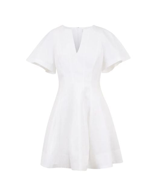 Jonathan Simkhai White V-Neck Mini Dress