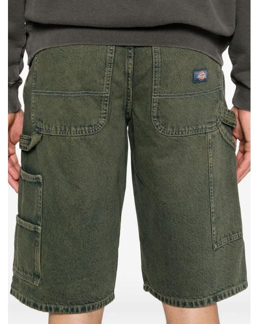 Dickies Green Denim Cargo Shorts for men