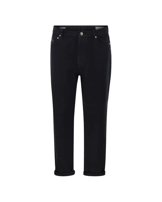 Brunello Cucinelli Black Five-Pocket Denim Jeans for men