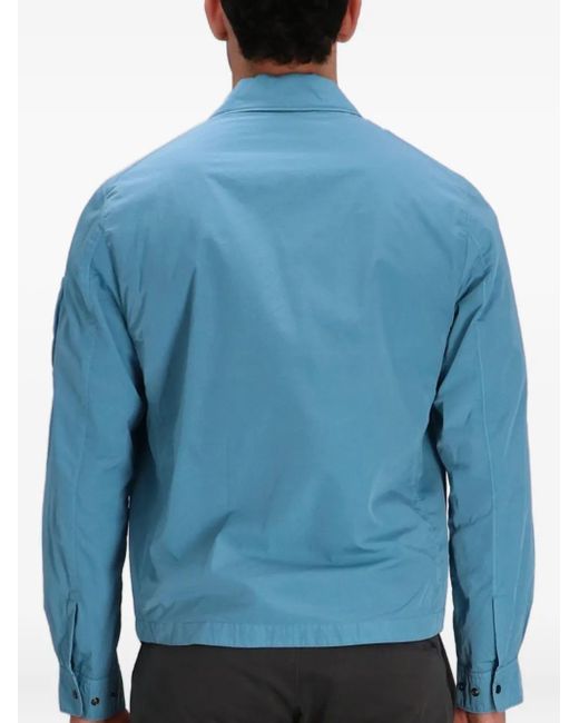 C P Company Blue Pocket-Fastening Shirt Jacket for men