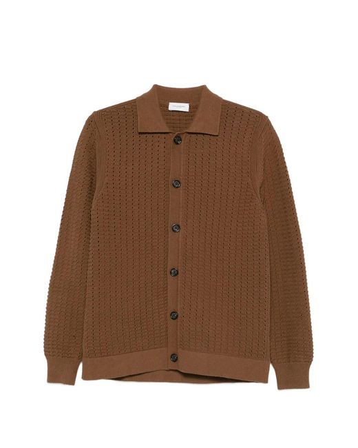 Paolo Pecora Brown Button Knitted Cardigan for men