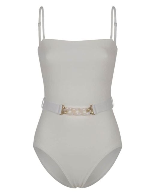 Belted bandeau swimsuit new arrivals