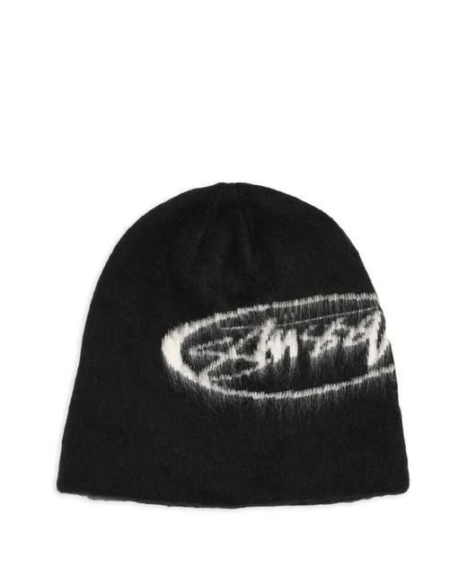 Stussy Black Bonnet Brossé Ovale