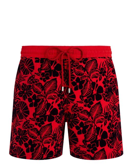 Vilebrequin Badeshorts Mit Blumen-Motiv in Red für Herren