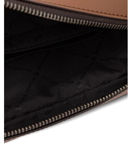Michael Kors Brown Jet Set Logo-Plaque Pebbled-Leather Shoulder Bag for men