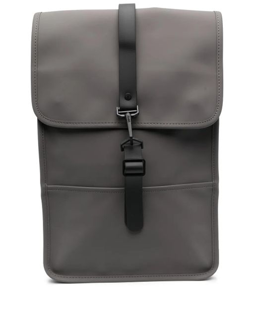 Rains Gray Carabiner-Fastening Waterproof Backpack for men