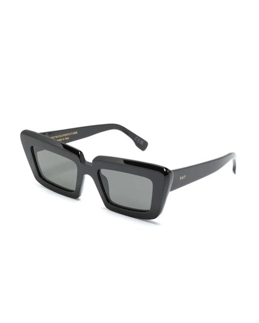 Retrosuperfuture Gray Coccodrillo Rectangle-Frame Sunglasses