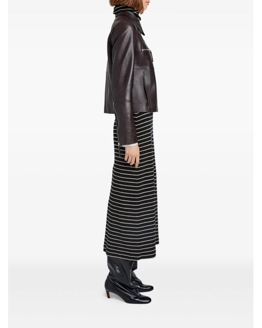 Proenza Schouler Black Annabel Zip-Front Leather Jacket