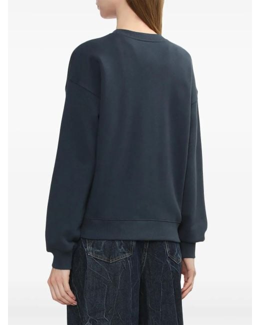 Maison Kitsuné Sweater Met Bold Fox Head-Patch in het Blue