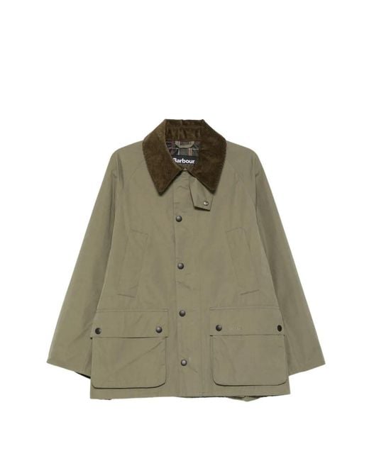 Barbour メンズ グリーン コーデュロイカラー ジャケットの通販はau