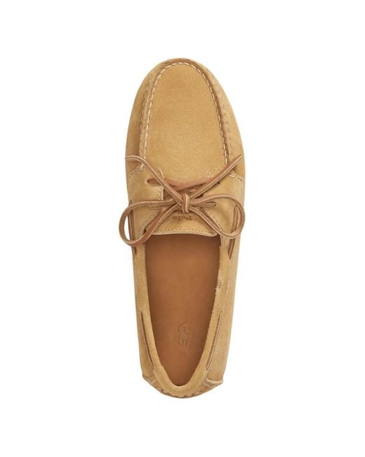 Polo Ralph Lauren White Camp Driver Suede Shoes