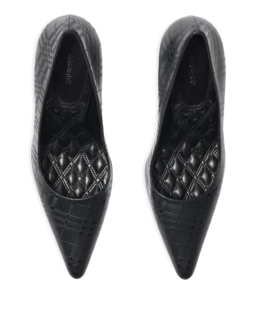 Burberry Black Spitze Pumps mit Dame Check 90mm