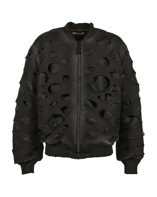 ALEXANDER DIGENOVA Black Cut-out Bomber Jacket for men