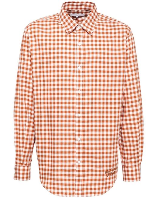 Maison Kitsuné Orange Chemise À Carreaux Vichy for men