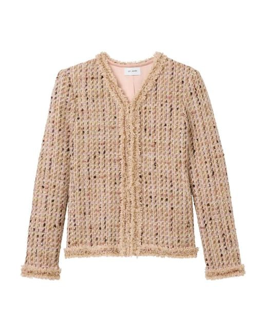 St. John Natural Tweed Fringed Jacket