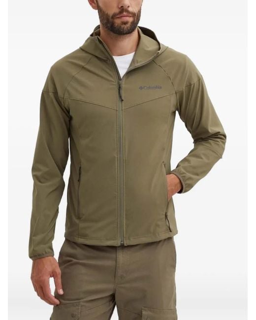 Columbia Green Hooded Zip-Front Lightweight Jacket for men