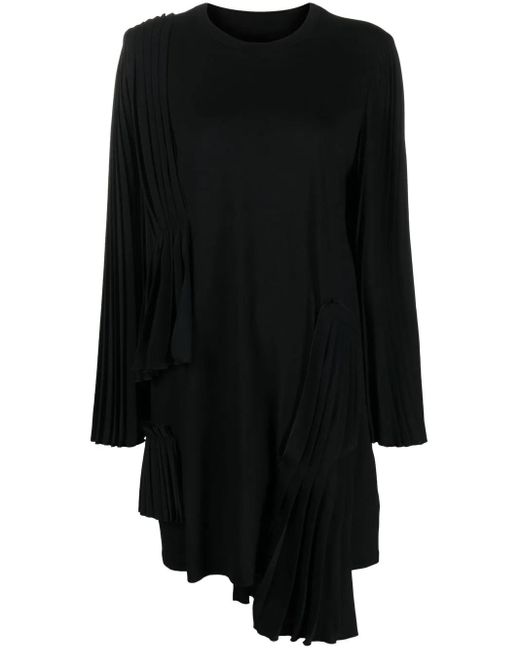 Robe Plissée À Design Asymétrique MM6 by Maison Martin Margiela en coloris Black