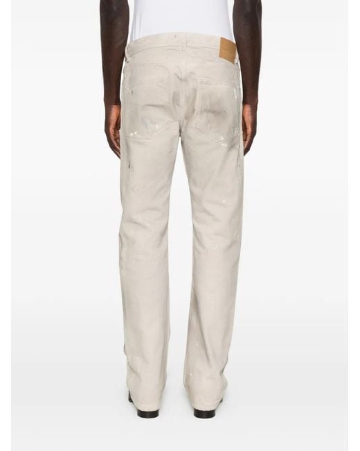 Enfants Riches Deprimes White Paint-Splatter Straight-Leg Jeans for men