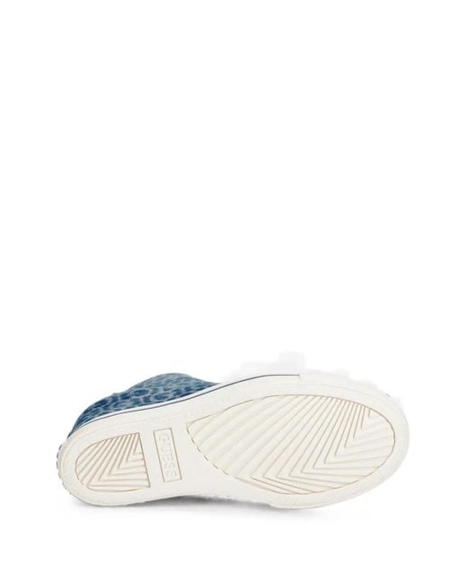 Guess Blue Sundae Logo-Print Sneakers