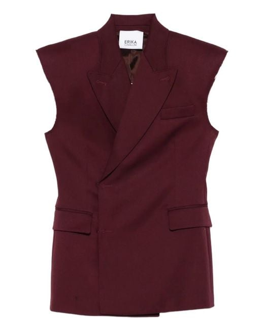 Erika Cavallini Semi Couture Mouwloos Asymmetrisch Jack in het Purple