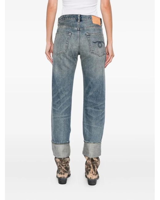 R13 Blue Logo-Patch Jeans