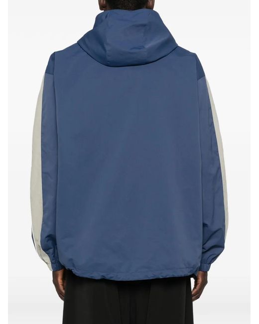 Balenciaga Blue Logo-Detail Hooded Sport Jacket for men