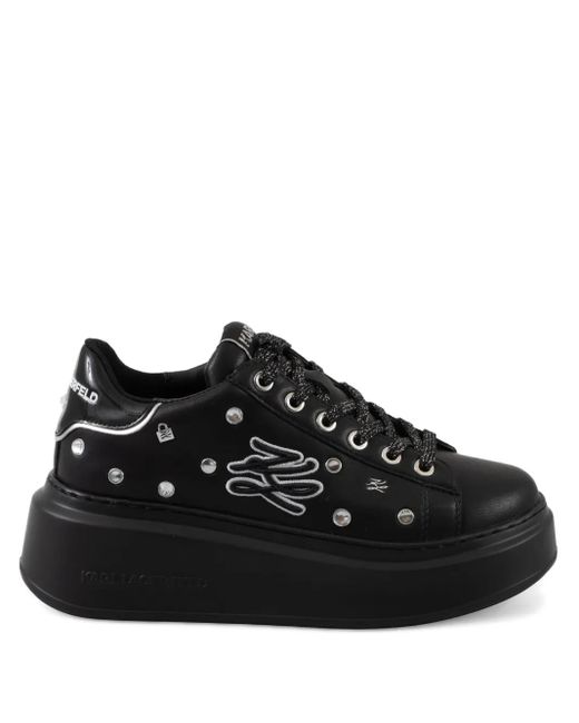 Karl Lagerfeld Black Platform Studded Sneakers