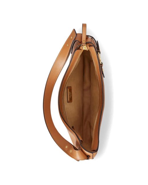 Ralph Lauren Brown Large Tasha D-Ring Leather Shoulder Bag