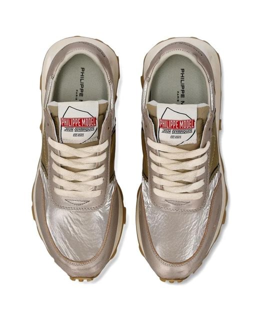 Philippe Model Natural Sneakers Mit Metallic-Einsätzen