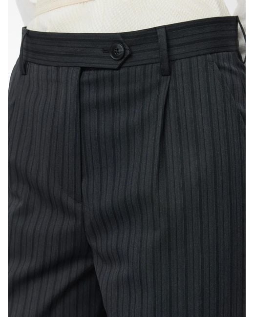 mfpen Black Primary Striped Trousers