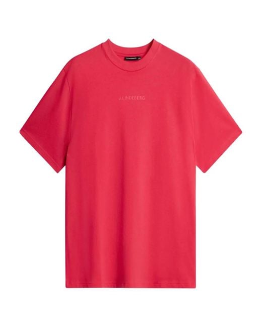 Camiseta con logo estampado J.Lindeberg de hombre de color Red